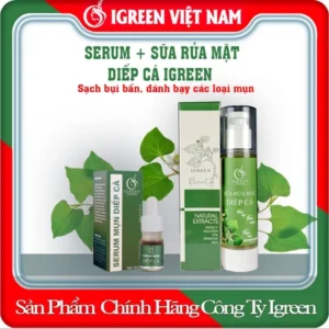 Combo Serum Diếp Cá và Sữa Rửa Mặt Thiên Nhiên IGREEN