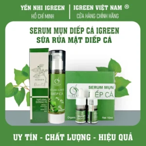 Combo giảm mụn, mờ thâm, dưỡng da sáng mịn IGREEN là sự kết hợp hoàn hảo giữa Serum Diếp Cá IGREEN và Sữa Rửa Mặt Diếp Cá IGREEN